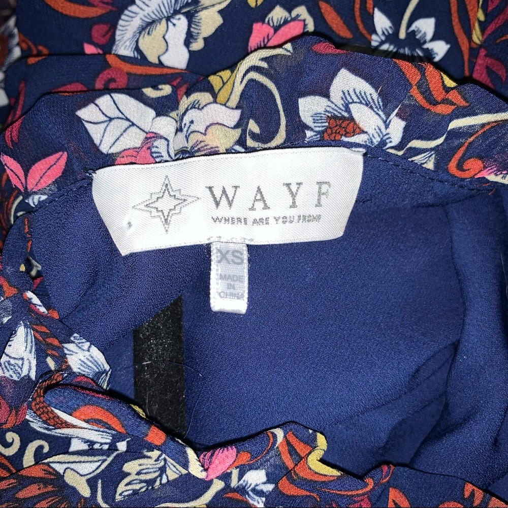 Nordstrom WAYF Navy Floral Dress SZ XS - Picture 12 of 14